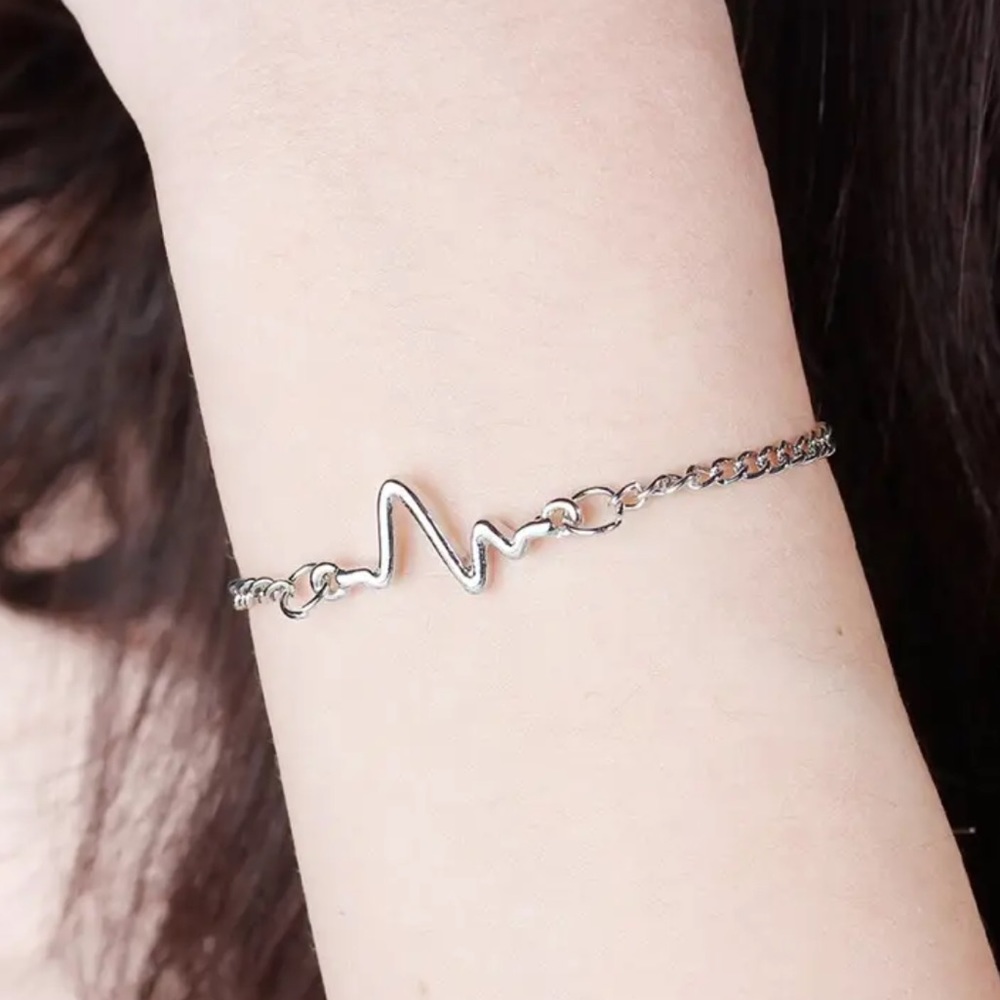 Silver Heartbeat Bracelet